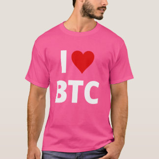 I Liebe BTC (Rotes Herz) - Bitcoin und Krypto T-Shirt