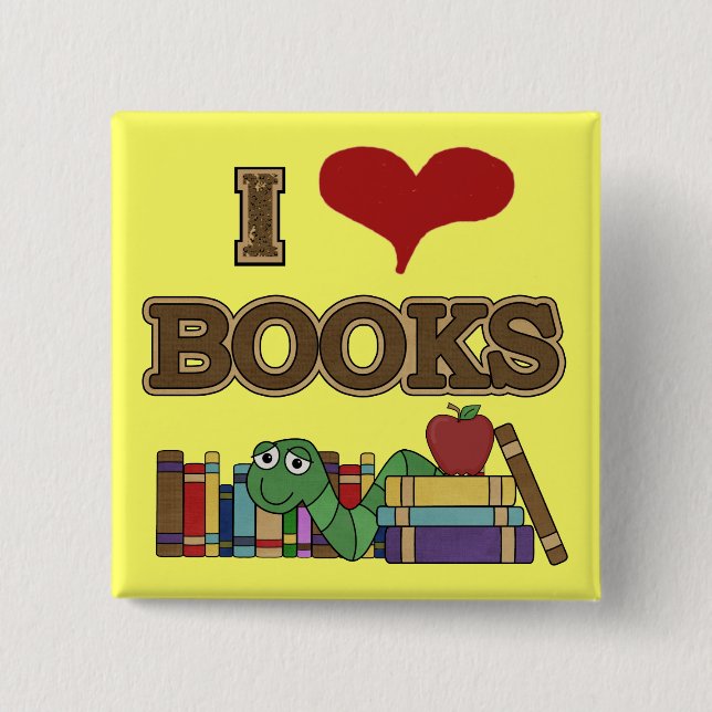 I Liebe-Bücher Button (Vorderseite)