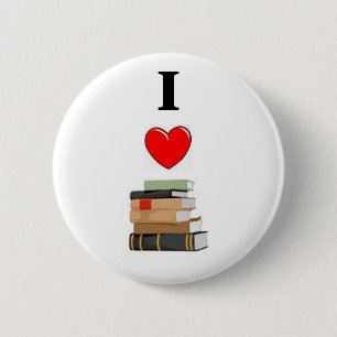 I LIEBE Bücher Button