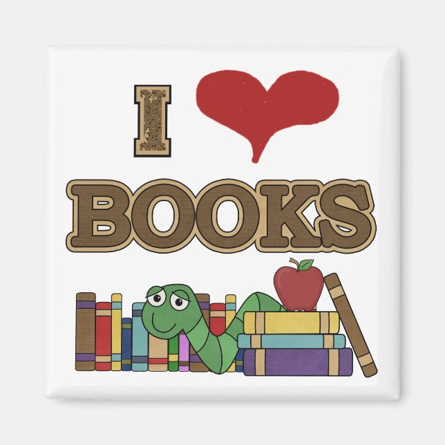 I Liebe-Bücher Magnet (Vorne)