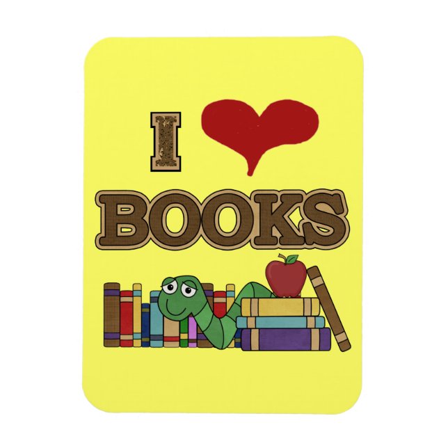 I Liebe-Bücher Magnet (Vertikal)