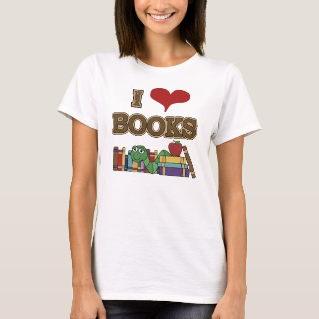 I Liebe-Bücher T-Shirt (Vorderseite)
