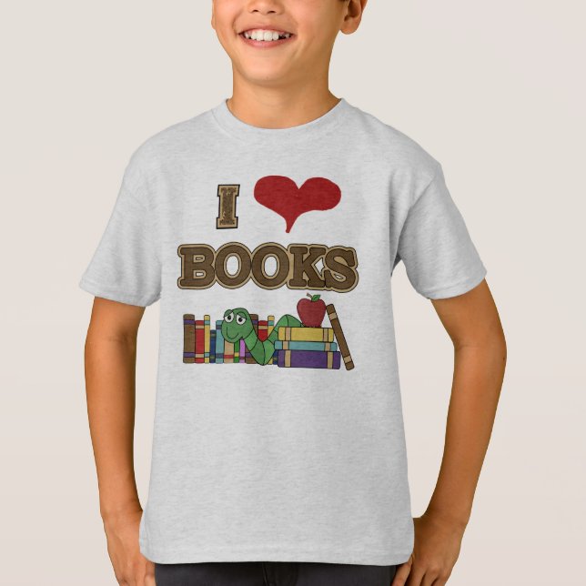 I Liebe-Bücher T-Shirt (Vorderseite)