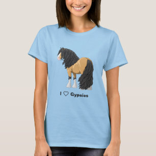 I Liebe Buckskin Sinti und Roma Vanner Entwurf Pfe T-Shirt