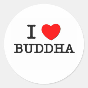 I Liebe Buddha Runder Aufkleber