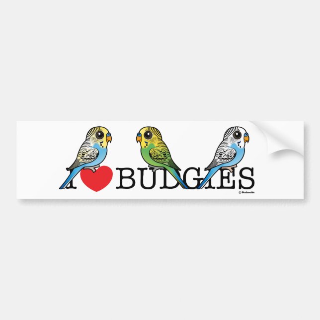 I Liebe Budgies Autoaufkleber (Vorne)
