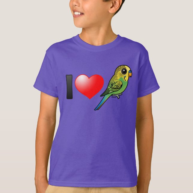 I Liebe Budgies T-Shirt (Vorderseite)