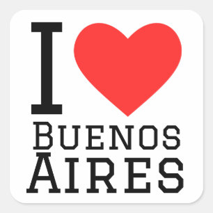 I Liebe Buenos Aires Quadratischer Aufkleber