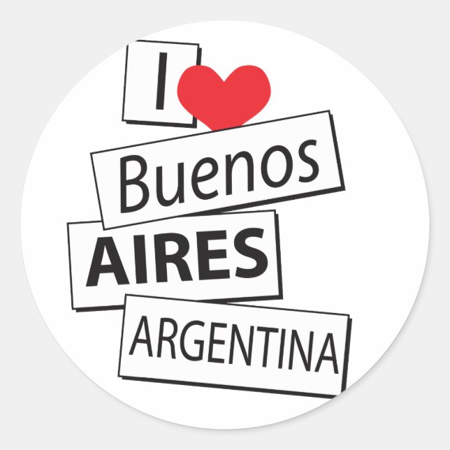 I Liebe Buenos Aires Runder Aufkleber (Vorderseite)