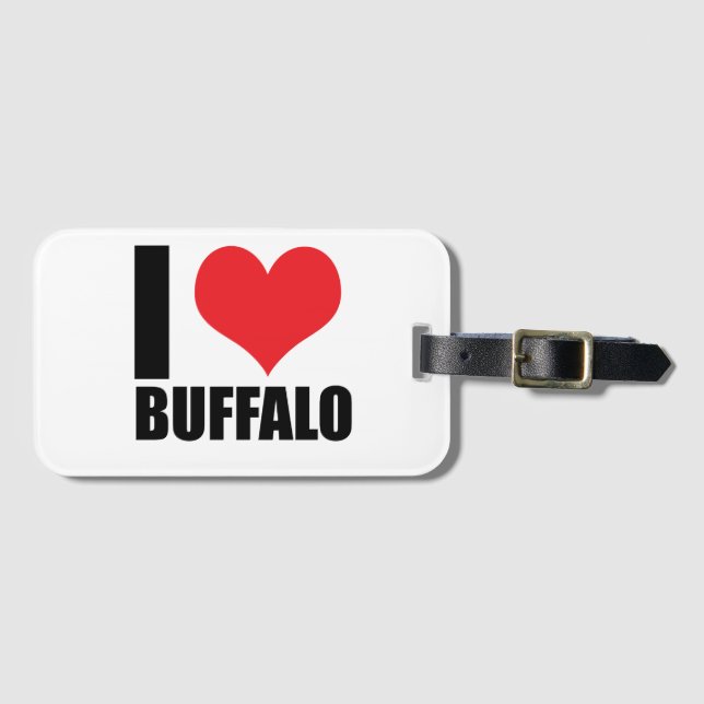 I Liebe Buffalo Gepäckanhänger (Vorderseite (Horizontal))