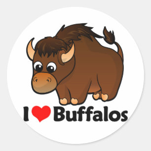 I Liebe Buffalos Runder Aufkleber