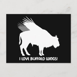 I Liebe Büffelflügel Postkarte