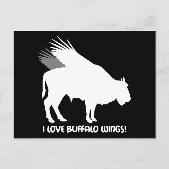 I Liebe Büffelflügel Postkarte (Vorderseite)