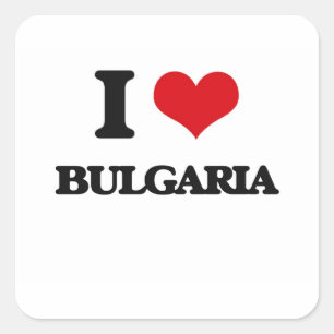 I Liebe Bulgarien Quadratischer Aufkleber