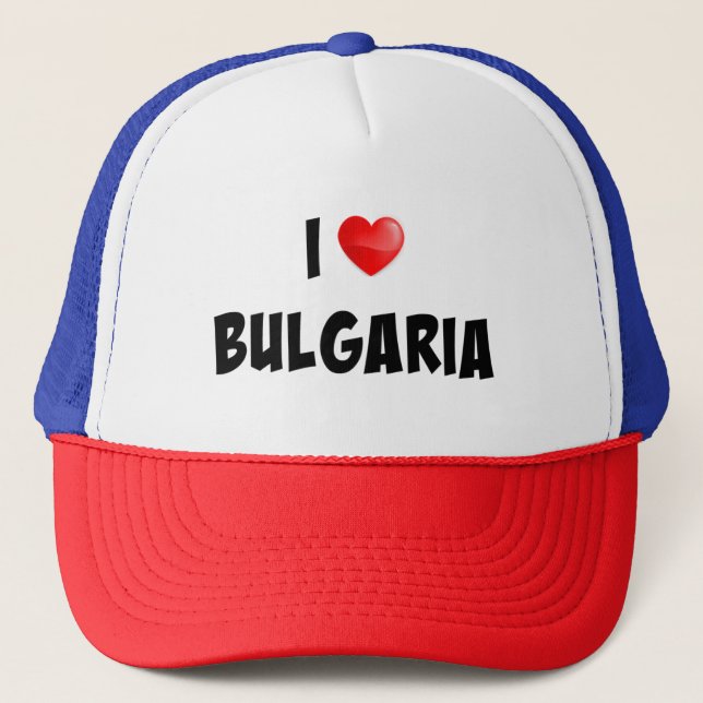"I Liebe Bulgarien" - Sonderanfertigung Truckerkappe (Vorderseite)