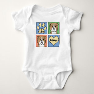 I Liebe-Bulldoggen Baby Strampler