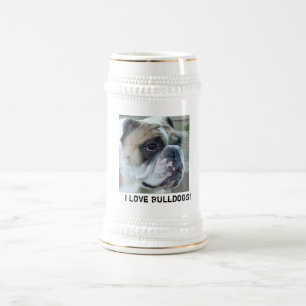 I Liebe-Bulldoggen! Bierstein-Tasse Bierglas