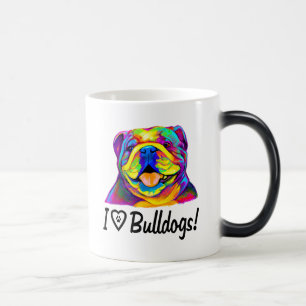 I Liebe-Bulldoggen in den Farben Verwandlungstasse