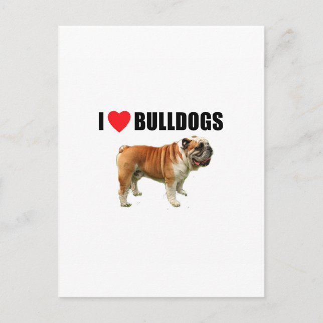 I Liebe Bulldogs Postkarte (Vorderseite)