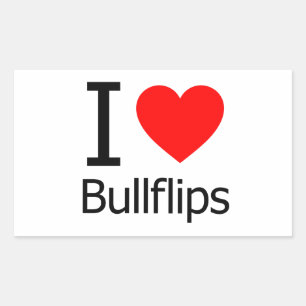 I Liebe Bullflips Rechteckiger Aufkleber