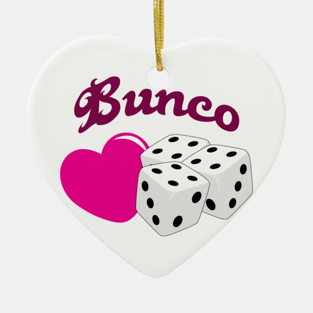 I Liebe Bunco Keramik Ornament (Vorne)
