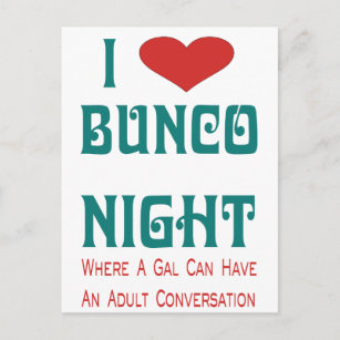 i Liebe bunco night Postkarte