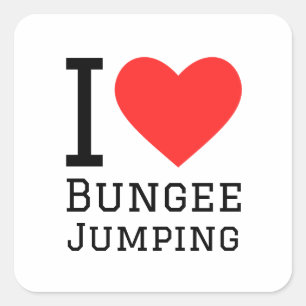 I Liebe Bungee Jumping Quadratischer Aufkleber