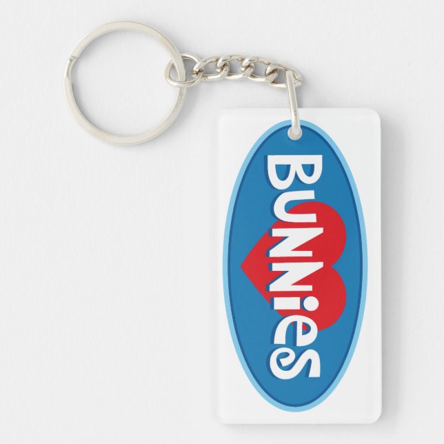 I Liebe Bunnies Schlüsselanhänger (Vorderseite)