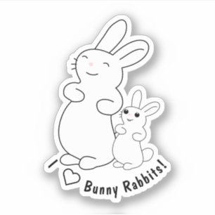 I Liebe Bunny Rabbits Aufkleber