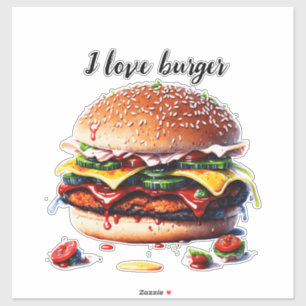 I Liebe Burger Aufkleber
