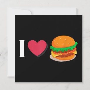 I Liebe Burger Cheeseburger ungesunde Ernährung Einladung