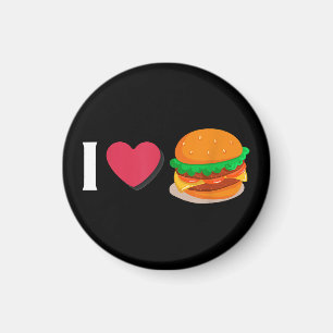 I Liebe Burger Cheeseburger ungesunde Ernährung Magnet