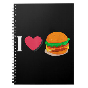 I Liebe Burger Cheeseburger ungesunde Ernährung Notizblock