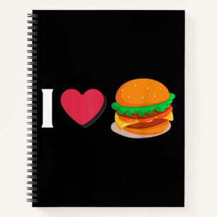 I Liebe Burger Cheeseburger ungesunde Ernährung Notizbuch
