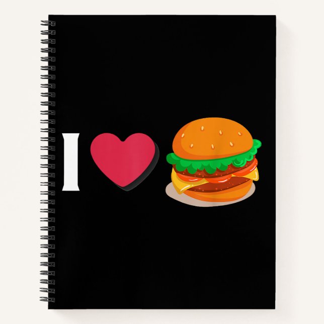 I Liebe Burger Cheeseburger ungesunde Ernährung Notizbuch (Vorderseite)