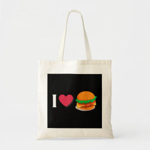 I Liebe Burger Cheeseburger ungesunde Ernährung Tragetasche