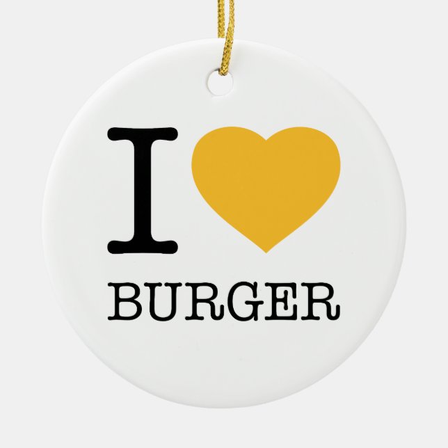 I LIEBE BURGER KERAMIK ORNAMENT (Vorne)
