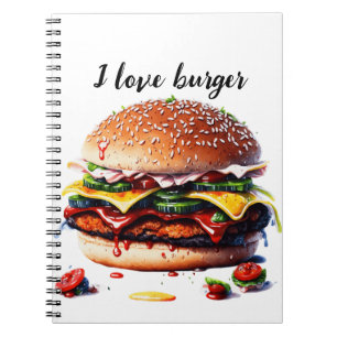 I Liebe Burger Notizblock