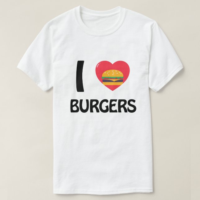 I Liebe Burgers T-Shirt (Design vorne)