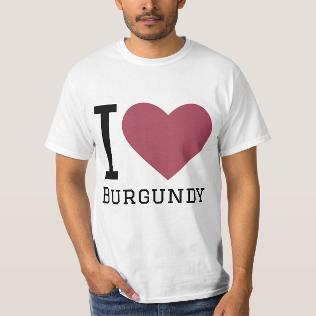 I Liebe burgundy T-Shirt (Vorderseite)