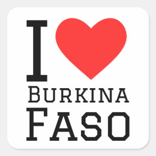 I Liebe Burkina Faso Quadratischer Aufkleber