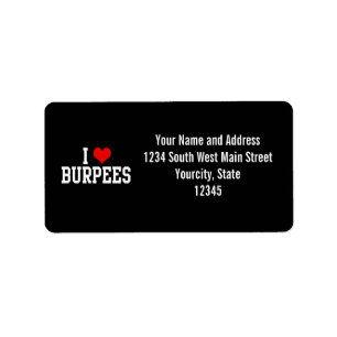 I Liebe Burpees, Fitness Adressaufkleber