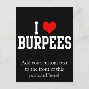 I Liebe Burpees, Fitness Postkarte