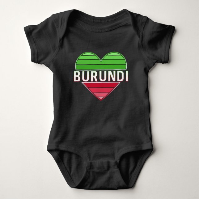I Liebe Burundi, Burundisches Herz Baby Strampler (Vorderseite)