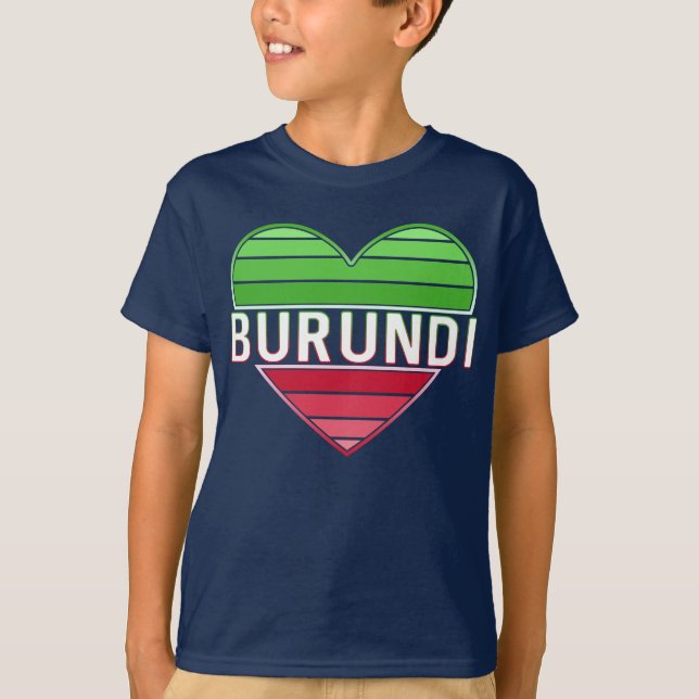 I Liebe Burundi, Burundisches Herz T-Shirt (Vorderseite)