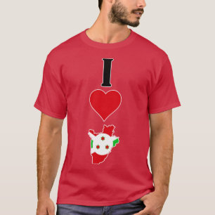 I Liebe Burundi Vertikal I Herzenlandkarte T-Shirt