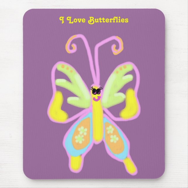I Liebe Butterflies Mousepad (Vorne)