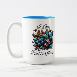 I Liebe Butterflies Zweifarbige Tasse
