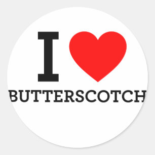 I Liebe Butterscotch Runder Aufkleber