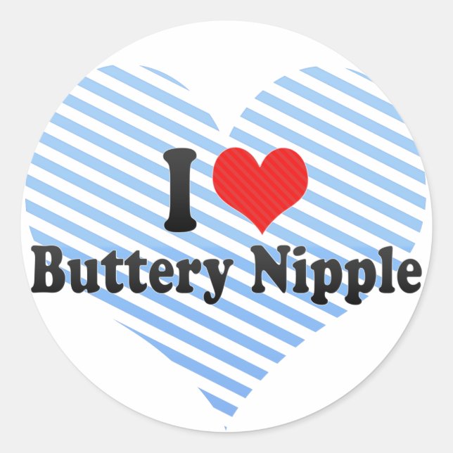 I Liebe Buttery Nipple Runder Aufkleber (Vorderseite)